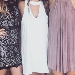 Olivaceous Faux Choker dress